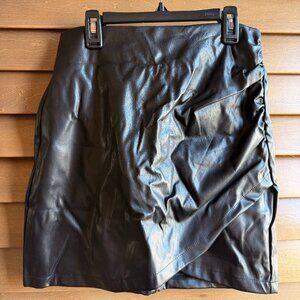 Black Faux Leather Mini Skirt | High Waisted | Sleek | Size S